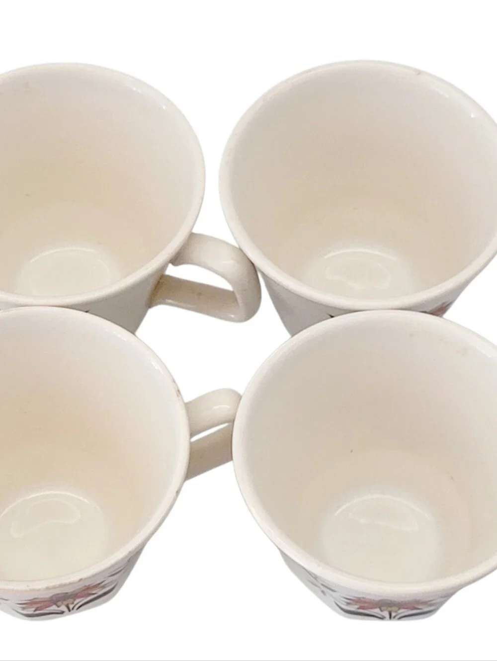 (Lot Of 5) Homer Laughlin Bayberry Floral Ironstone Pieces Sugar Bowl/Lid / Cups